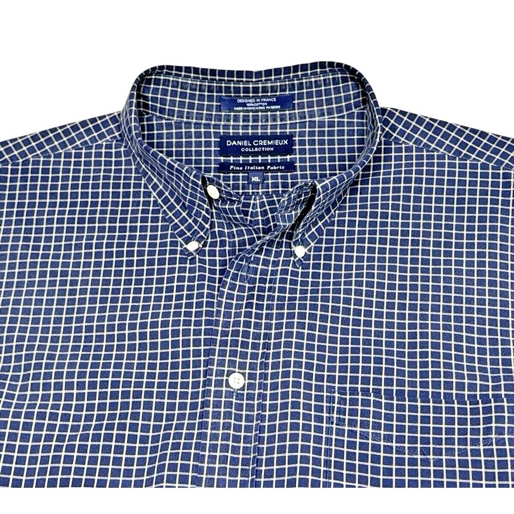 Daniel Cremieux Collection Men's 100% Cotton Plaid Long Sleeve Shirt, Size‎ XL
